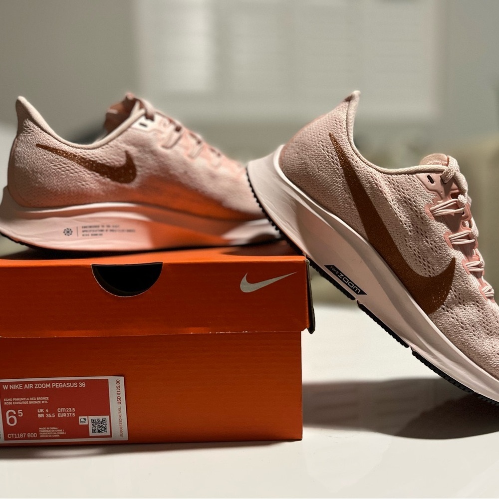 Nike Air Zoom Pegasus 36 Women's Shoes - Pink and Bronze